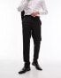 Фото #4 товара Topman wool mix slim suit trouser in black