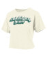 Фото #1 товара Women's White Michigan State Spartans Vintage-Like Easy Team Name Waist-Length T-shirt