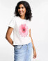 ASOS DESIGN baby tee with pink flower graphic in white