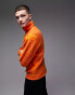 Topman space dye roll neck jumper in orange