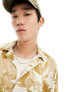 Viggo vitrail printed short sleeve shirt in beige multi