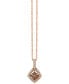 ფოტო #1 პროდუქტის Chocolate Diamond (1/3 ct. t.w.) & Nude Diamond (1/4 ct. t.w.) Geometric Halo 18" Pendant Necklace in 14k Rose Gold