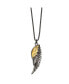 Фото #2 товара Chisel brushed Yellow IP-plated Wing Pendant on a Box Chain Necklace