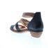 Фото #12 товара Miz Mooz Caine P63002 Womens Black Leather Hook & Loop Heeled Sandals Shoes