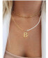 14K Gold Plated Initial Imitation Pearl Link Chain Necklace