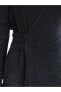 Фото #10 товара LCWAIKIKI Classic Kruvaze Yaka Parlak Görünümlü Uzun Kollu Kadın Elbise