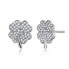 Silver earrings for luck Four-leaf clovers Karma 62168