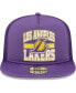 Фото #3 товара Men's Purple Los Angeles Lakers Logo A-Frame 9Fifty Trucker Snapback Hat
