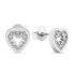 Charming silver earrings with zircons Hearts EA573W