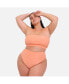 Фото #3 товара Plus Size Essential Bandeau Bikini Swim Top - Peach