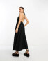 ASOS DESIGN Petite halter maxi dress in black