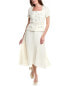 Фото #1 товара Nicole Miller Twofer Midi Dress Women's White 14