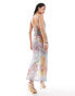 Фото #3 товара ASOS DESIGN sheer lace cami maxi dress with side split in oversized floral print