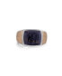 ფოტო #1 პროდუქტის Grey Picture Agate Gemstone Sterling Silver Men Signet Ring in Brown Rhodium