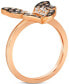 ფოტო #5 პროდუქტის Ombré Diamond (5/8 ct. t.w.) & Vanilla Diamond (1/10 ct. t.w.) Butterfly Ring in 14k Rose Gold