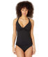 Фото #1 товара Seafolly 297391 Women's Standard Wrap Front Tankini Top Swimsuit, Black, 14
