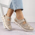 Фото #14 товара Rieker W RKR651 beige leather openwork shoes with velcro