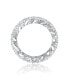 ფოტო #4 პროდუქტის RA White Gold Plated Oval Cubic Zirconia Band Ring