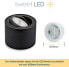 Фото #8 товара Sweet Led Surface-mounted spotlight, dimmable, black, flat, aluminium ceiling spotlights, replaceable 5 W module, surface-mounted light, swivelling ceiling light, round, surface-mounted spotlight, [Energy Class G]