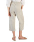 Фото #2 товара Women's 100% Linen Solid Cropped Pull-On Pants, Created for Macy's