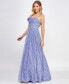 Фото #3 товара Juniors' Rosette Glitter Tulle Gown, Created for Macy's