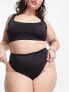 ASOS DESIGN Curve mix and match high leg high waist bikini bottom in black