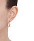 ფოტო #2 პროდუქტის Polished Leaf Texture Small Hoop Earrings in 10k Gold, 1"