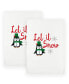 Фото #1 товара Christmas Let It Snow Embroidered Luxury 100% Turkish Cotton Hand Towels, 2 Piece Set