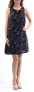 Фото #3 товара Kensie Tie V Neck Sleeveless Shift Dress Floral Black Multi M