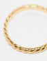 Фото #2 товара ASOS DESIGN sterling silver rope ring in 14k gold plate