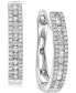 ფოტო #1 პროდუქტის Diamond Small Triple Row Hoop Earrings (1/2 ct. t.w.) in 14k White Gold