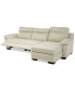 Фото #4 товара Julius II 3-Pc. Leather Chaise Sectional Sofa With 2 Power Recliners, Power Headrests And USB Power Outlet