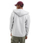 Jack & Jones zip through hoodie in light grey marl