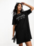 AllSaints Rista t-shirt mini dress in black