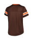 ფოტო #2 პროდუქტის Women's Brown Cleveland Browns Plus Size Original State Lace-Up T-shirt