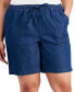 Фото #3 товара Plus Size Chambray Drawstring Pull-On Shorts, Created for Macy's