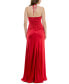 ფოტო #7 პროდუქტის Juniors' Satin Keyhole Halter Gown