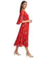 Women's Floral-Print Draped-Sleeve Dress