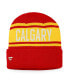 Men's Red and Gold Calgary Flames True Classic Retro Cuffed Knit Hat