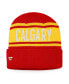 ფოტო #2 პროდუქტის Men's Red and Gold Calgary Flames True Classic Retro Cuffed Knit Hat