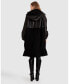 ფოტო #3 პროდუქტის Women's Back To Black Oversized Leather Panelled Coat