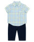 ფოტო #4 პროდუქტის Baby Boys Plaid Button Front Shirt and Pants Set