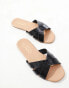 New Look Wide Fit cross strap sandal in black