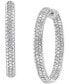 ფოტო #1 პროდუქტის Lab Grown Diamond In & Out Medium Hoop Earrings (3 ct. t.w.) in 14k White Gold