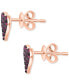 EFFY® Sapphire Pavé Heart Stud Earrings (1/3 ct. t.w.) in 14k Gold (Also available in Ruby)