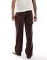 ASOS DESIGN smart low-rise waistband cargo trousers in brown