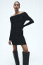 Фото #2 товара Платье с открытыми плечами и сборками ZARA