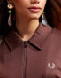 Фото #5 товара Fred Perry unisex co-ord taped track jacket in dark red with collar