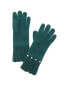 Фото #1 товара Hannah Rose Pearl & Scallop Trim Cashmere Gloves Women's Green