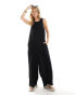 Фото #2 товара ASOS DESIGN crew neck culotte romper jumpsuit in black